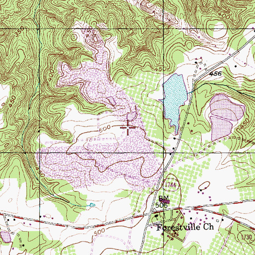 Topographic Map of Forestville Zion Church, NC
