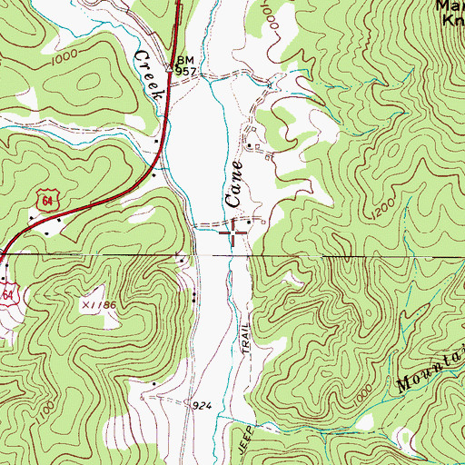 Topographic Map of Fork Creek, NC