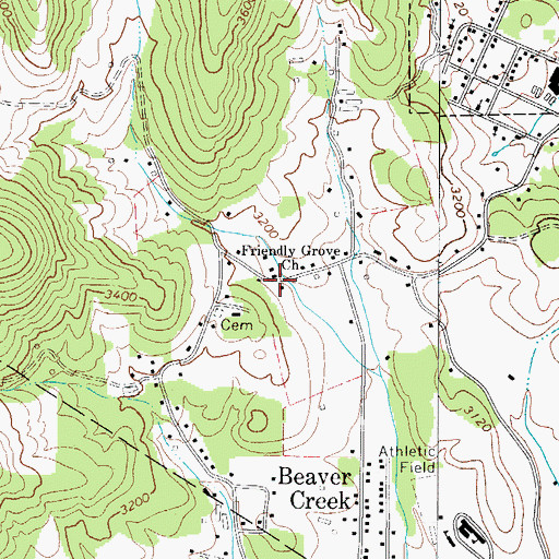 Topographic Map of Friendly Grove Church, NC
