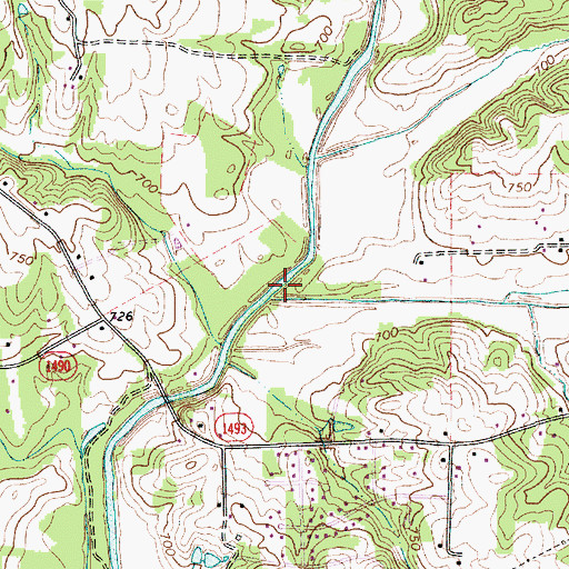 Topographic Map of Fryes Creek, NC