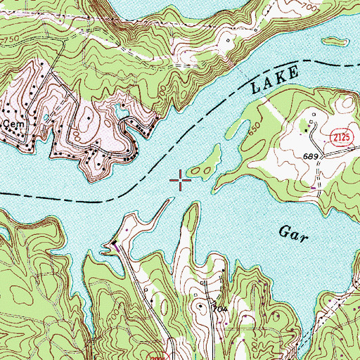 Topographic Map of Gar Creek, NC