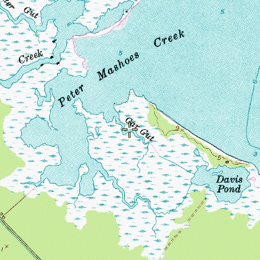 Topographic Map of Gar Gut, NC