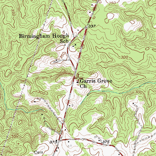 Topographic Map of Garris Grove Church, NC