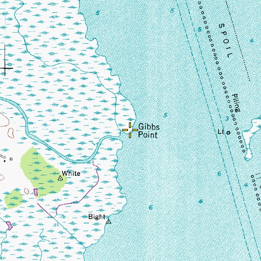 Topographic Map of Gibbs Point, NC