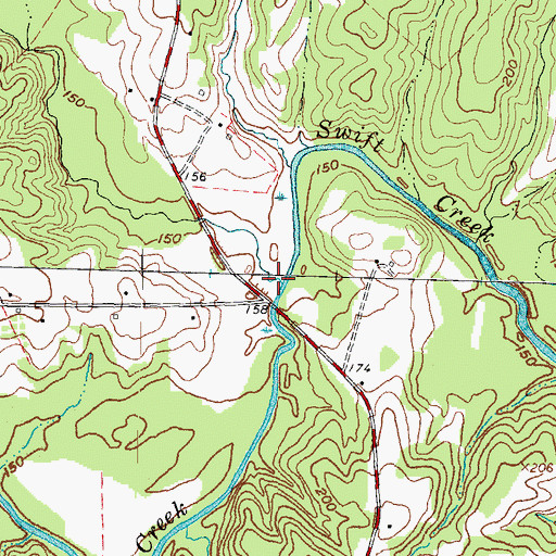 Topographic Map of Gideon Swamp, NC