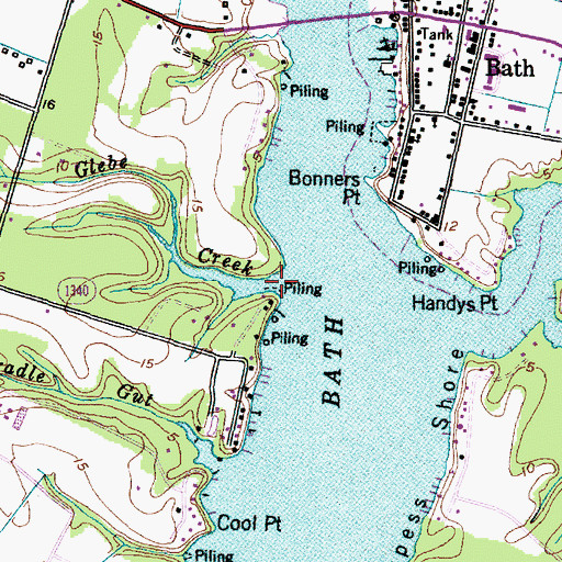 Topographic Map of Glebe Creek, NC