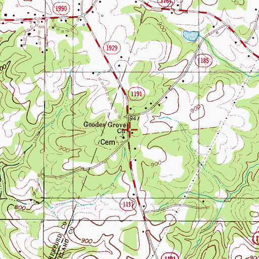 Topographic Map of Goodes Grove Church, NC