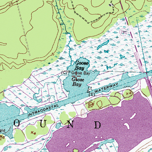 Topographic Map of Goose Bay, NC