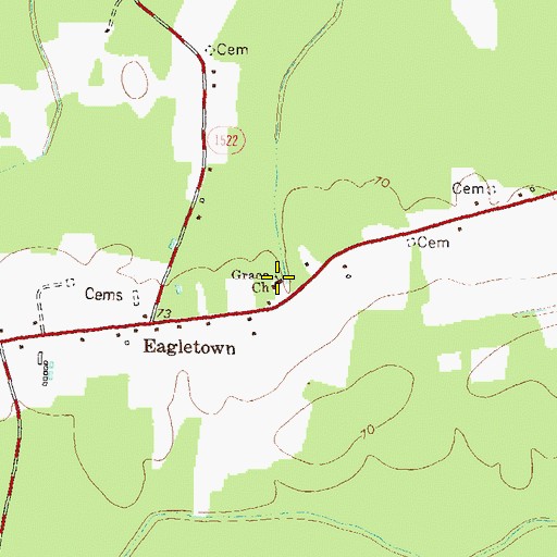 Topographic Map of Grace Church, NC