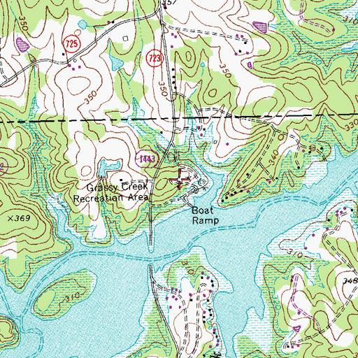 Topographic Map of Grassy Creek Recreation Area, NC