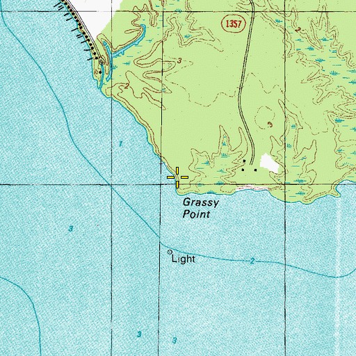 Topographic Map of Grassy Point, NC