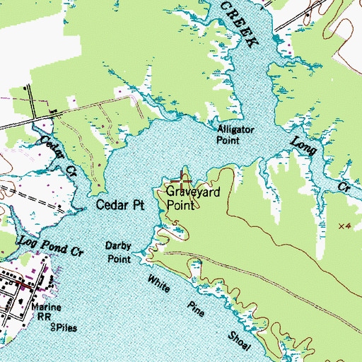 Topographic Map of Graveyard Point, NC