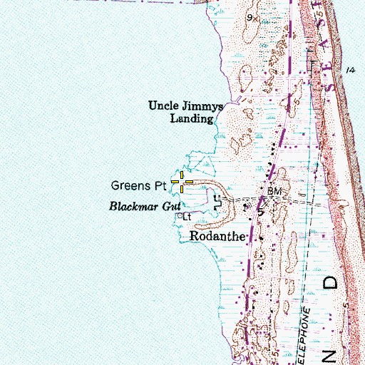 Topographic Map of Green Point, NC