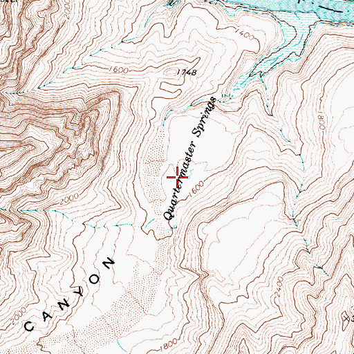 Topographic Map of Quartermaster Springs, AZ