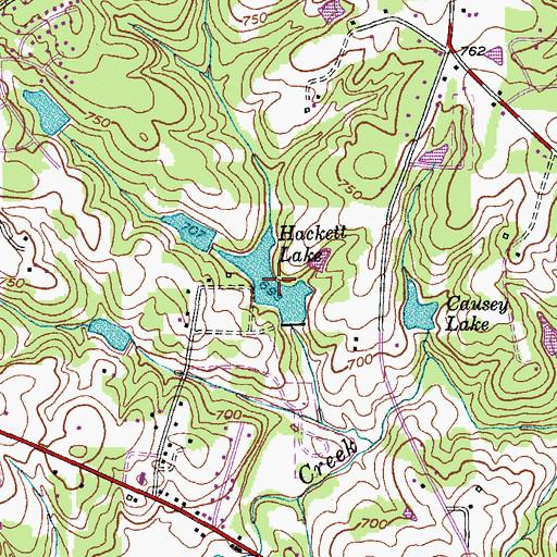 Topographic Map of Hackett Lake, NC
