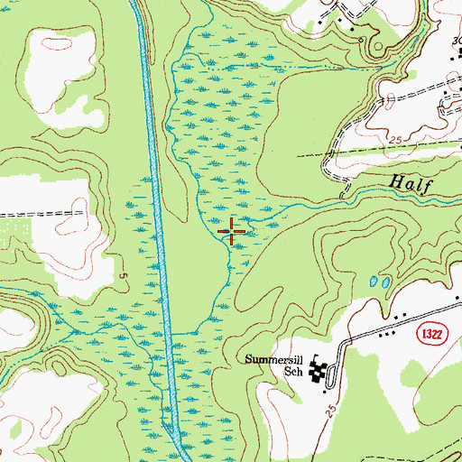 Topographic Map of Half Moon Creek, NC