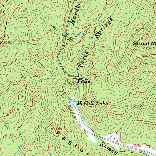 Topographic Map of Hardburgain Branch, NC