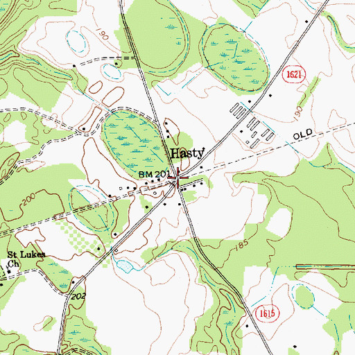 Topographic Map of Hasty, NC
