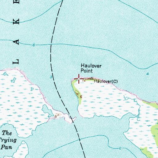 Topographic Map of Haulover Point, NC