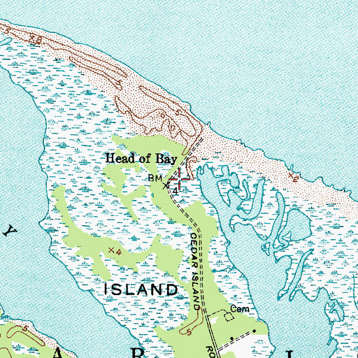 Topographic Map of Head of Bay, NC