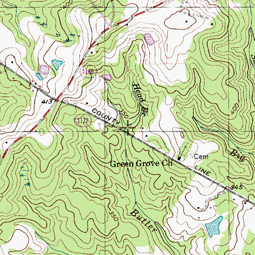 Topographic Map of Head Branch, NC