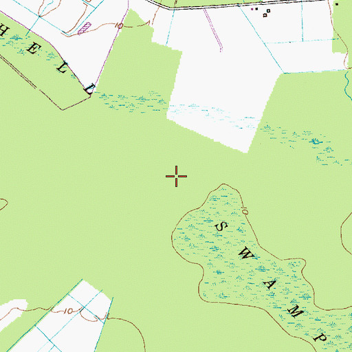 Topographic Map of Hell Swamp, NC