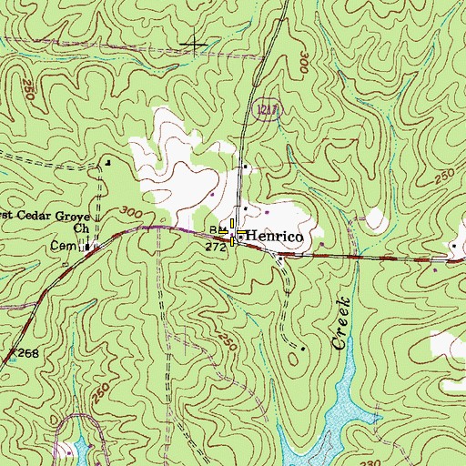 Topographic Map of Henrico, NC