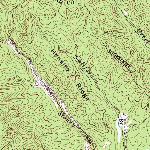 Topographic Map of Hensley Ridge, NC