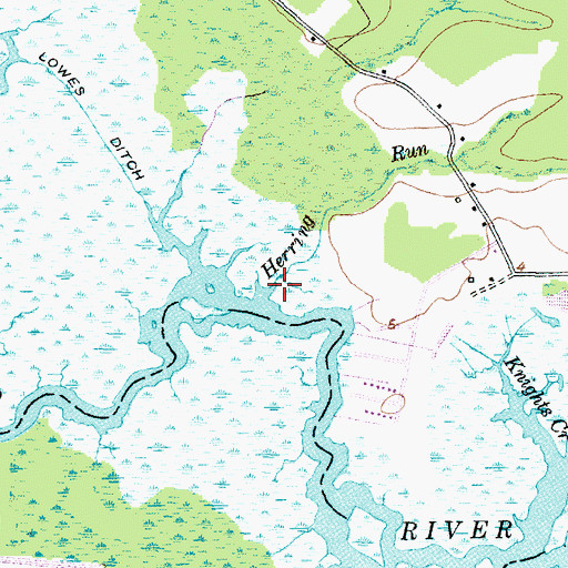 Topographic Map of Herring Run, NC