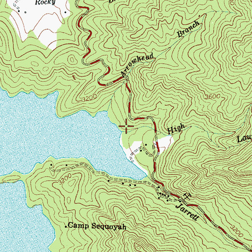 Topographic Map of High Laurel Branch, NC