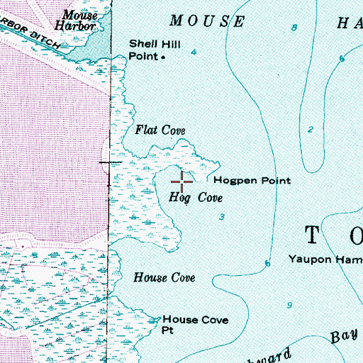 Topographic Map of Hog Cove, NC