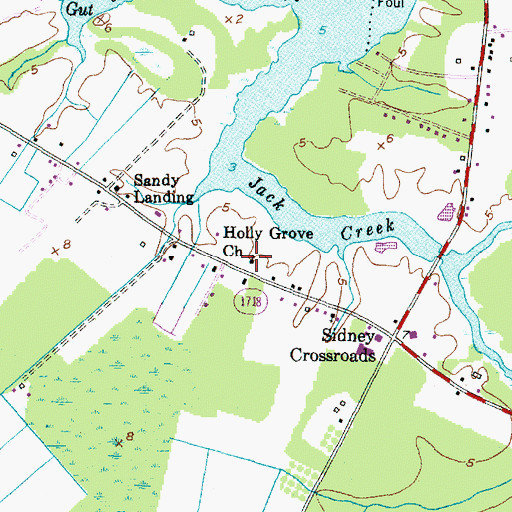 Topographic Map of Holly Grove Church, NC