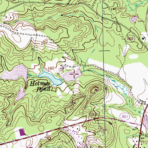 Topographic Map of Holmes Pond, NC