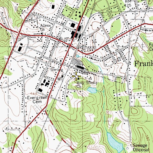 Topographic Map of Holy Trinity Church, NC