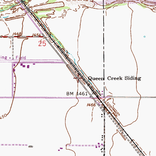 Topographic Map of Queen Creek Siding, AZ