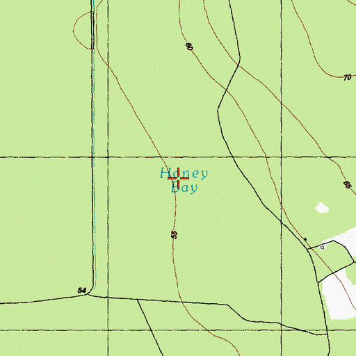 Topographic Map of Honey Bay, NC