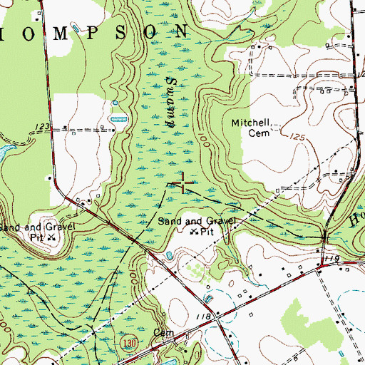 Topographic Map of Horn Camp Swamp, NC