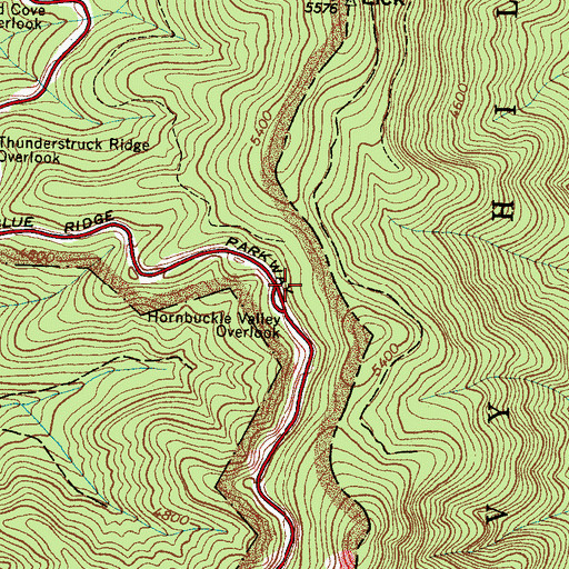 Topographic Map of Hornbuckle Valley Overlook, NC