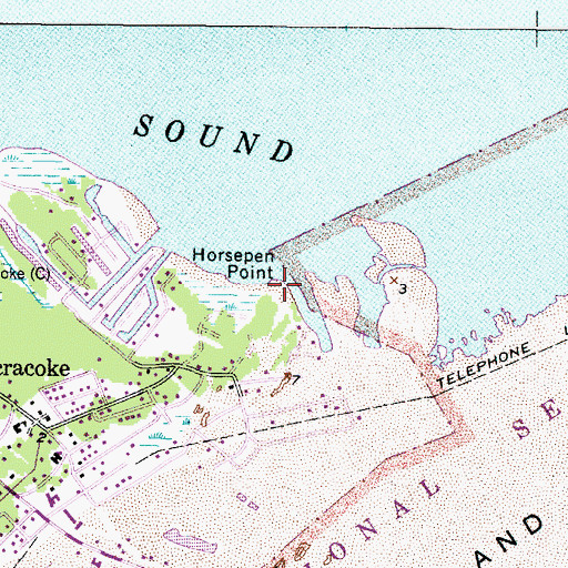 Topographic Map of Horsepen Point, NC