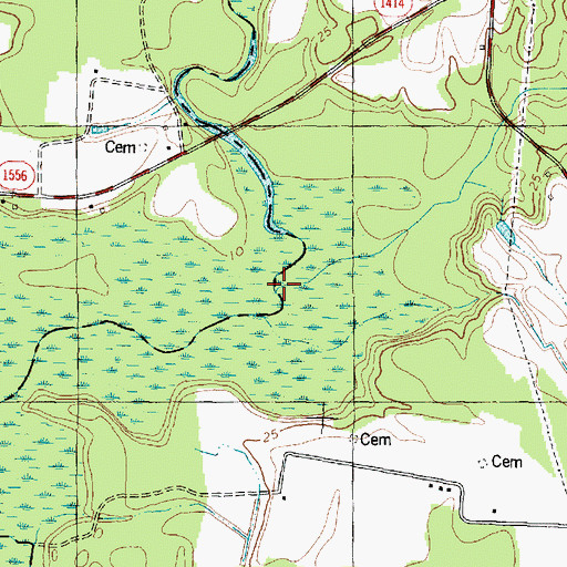 Topographic Map of Horsepen Swamp, NC