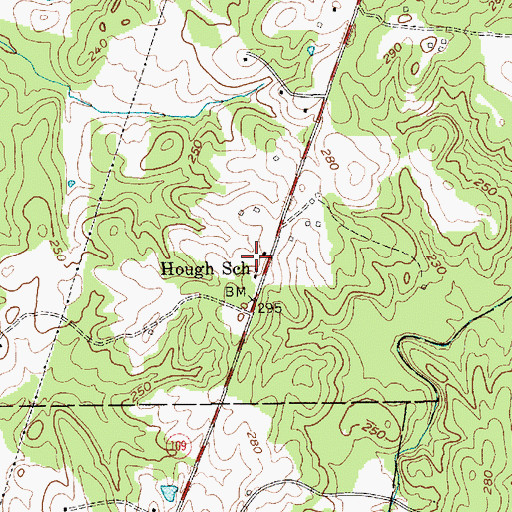 Topographic Map of Hough School, NC