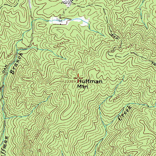 Topographic Map of Huffman Mountain, NC
