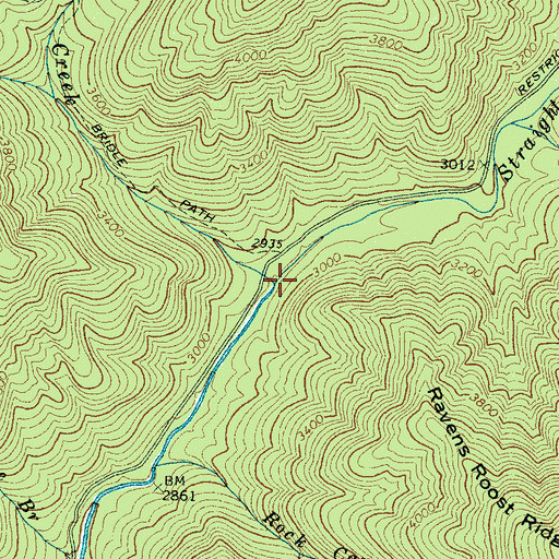 Topographic Map of Hyatt Creek, NC