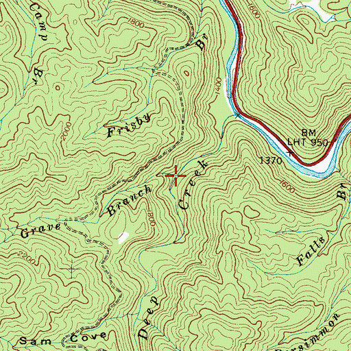 Topographic Map of Indian Grave Branch, NC