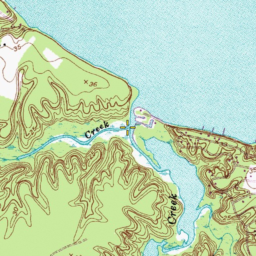 Topographic Map of Jack Creek, NC