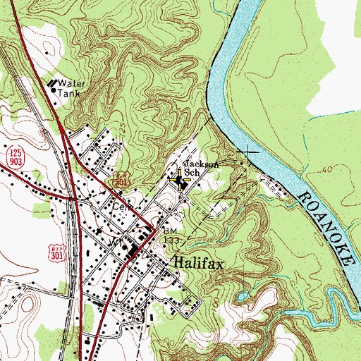 Topographic Map of Jackson School, NC