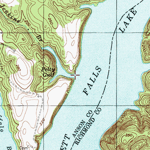 Topographic Map of Jenkins Branch, NC