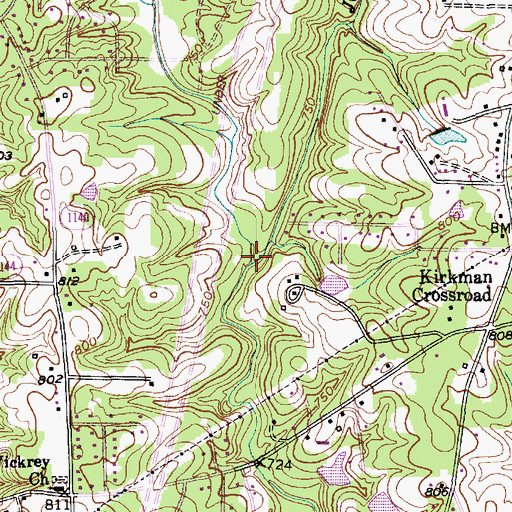 Topographic Map of Jenny Branch, NC