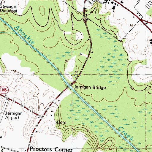 Topographic Map of Jernigan Bridge, NC