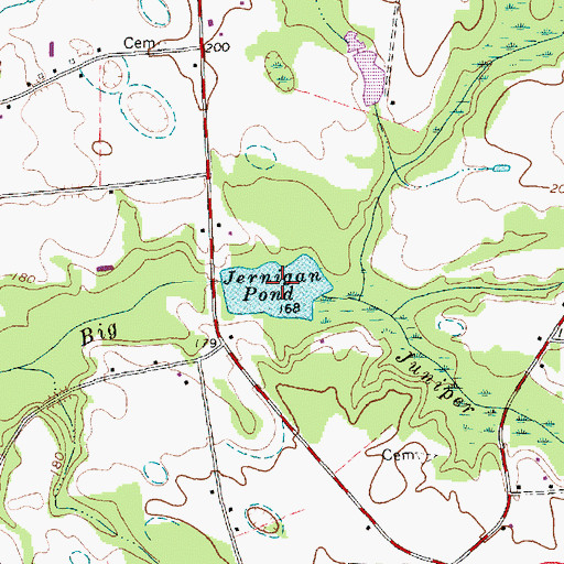 Topographic Map of Jernigan Pond, NC